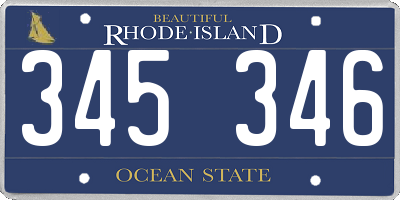 RI license plate 345346