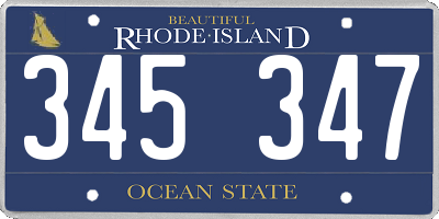 RI license plate 345347