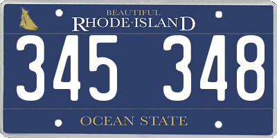 RI license plate 345348