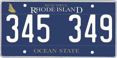 RI license plate 345349