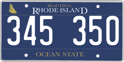 RI license plate 345350