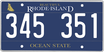 RI license plate 345351