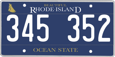 RI license plate 345352