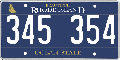RI license plate 345354