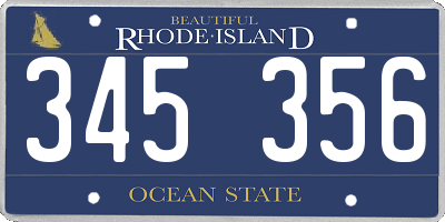 RI license plate 345356