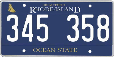 RI license plate 345358