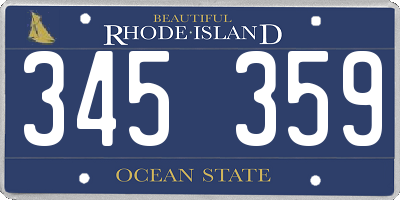RI license plate 345359