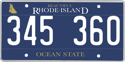 RI license plate 345360