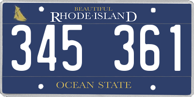 RI license plate 345361