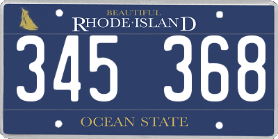 RI license plate 345368