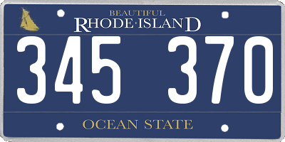 RI license plate 345370