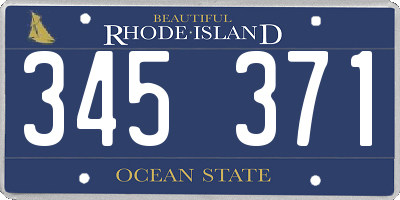 RI license plate 345371