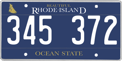 RI license plate 345372
