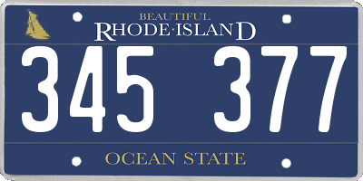 RI license plate 345377