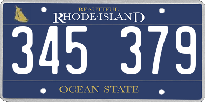 RI license plate 345379