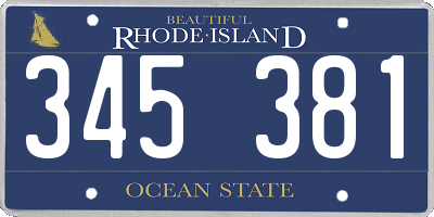 RI license plate 345381