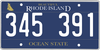 RI license plate 345391