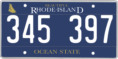 RI license plate 345397