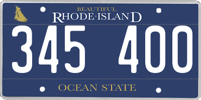 RI license plate 345400
