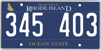 RI license plate 345403
