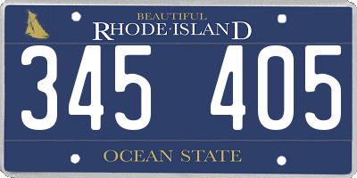 RI license plate 345405
