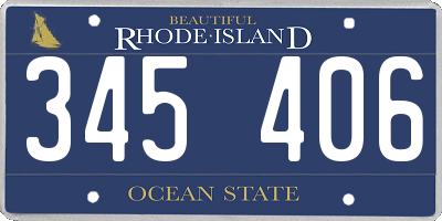 RI license plate 345406