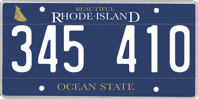 RI license plate 345410