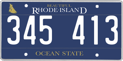 RI license plate 345413