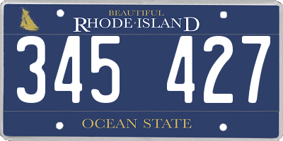 RI license plate 345427