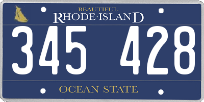 RI license plate 345428