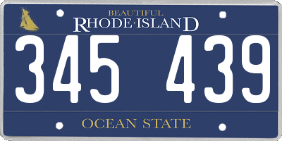 RI license plate 345439