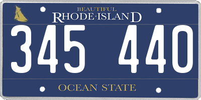 RI license plate 345440