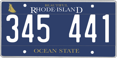 RI license plate 345441