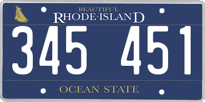 RI license plate 345451