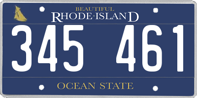 RI license plate 345461