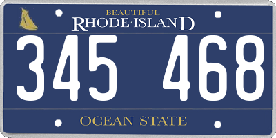 RI license plate 345468