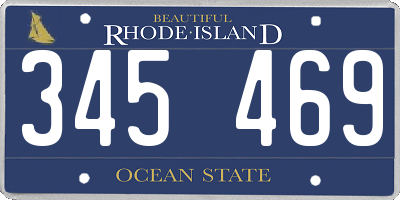 RI license plate 345469