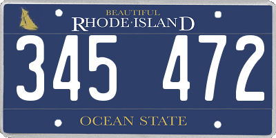 RI license plate 345472