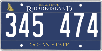 RI license plate 345474