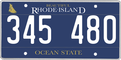 RI license plate 345480