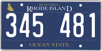 RI license plate 345481