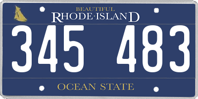 RI license plate 345483