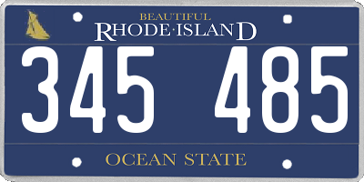 RI license plate 345485