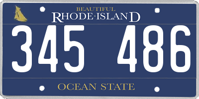 RI license plate 345486
