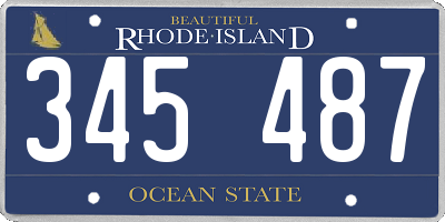 RI license plate 345487