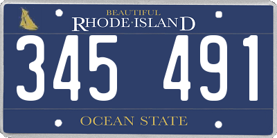RI license plate 345491