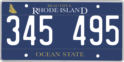 RI license plate 345495