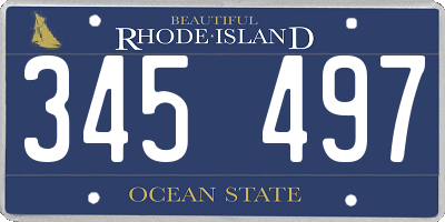 RI license plate 345497