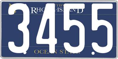 RI license plate 3455