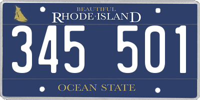 RI license plate 345501